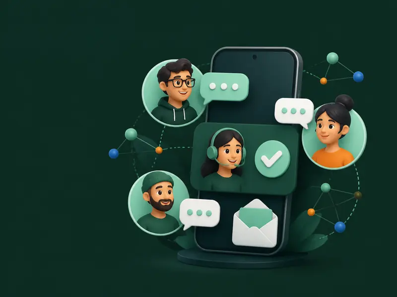 Illustration showing developers and testers contacting Android Beta Testing support