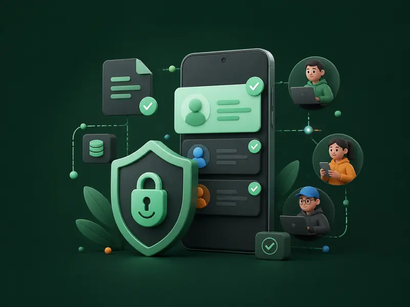 Illustration representing privacy and data protection on Android Beta Testing