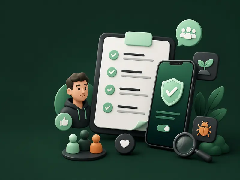 Illustration representing the terms and community guidelines of Android Beta Testing
